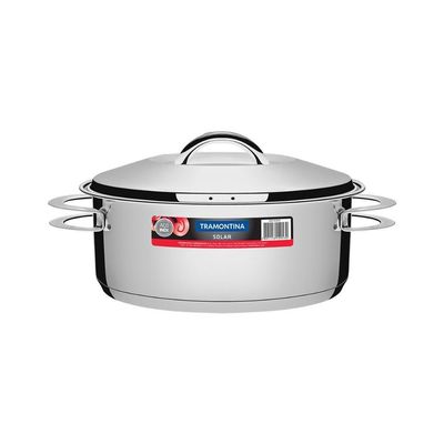 Panela Em Aço Inox Fundo Triplo Linha Solar 7,1 Litros Pit 3 - Tramontina
