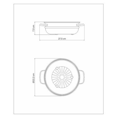 Cozi-vapore Allegra 20 Cm 2,2 L Em Inox Com Alças Tramontina 62660/200