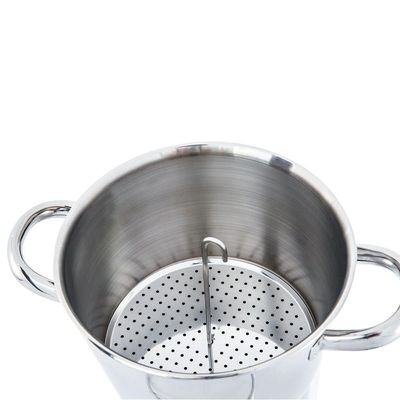 Cuscuzeira 16cm De Diâmetro (19cm Total) Estrutura 100% Em Polido Sem 2l Linha Lyon Inox