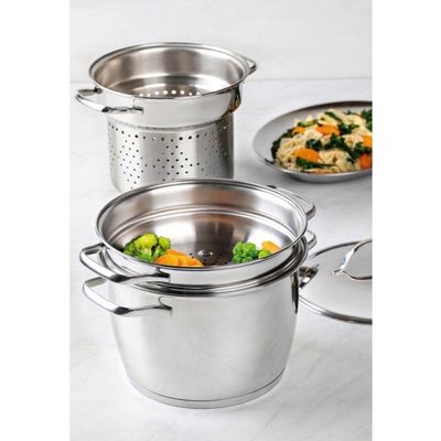 Cozi-vapore Allegra 20 Cm 2,2 L Em Inox Com Alças Tramontina 62660/200