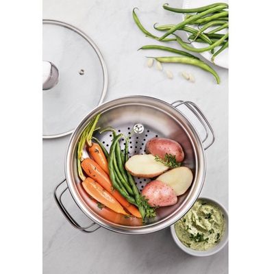 Cozi-vapore Allegra 20 Cm 2,2 L Em Inox Com Alças Tramontina 62660/200