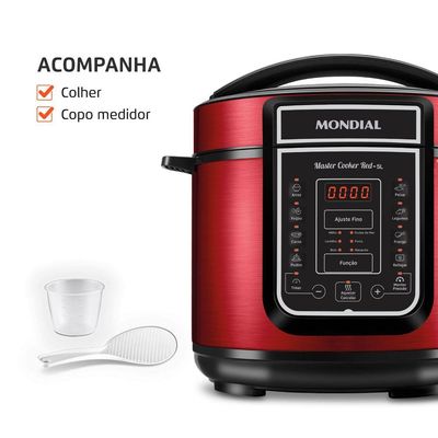 Panela De Pressão Elétrica Mondial Master Cooker Red Pe-39 Vermelho/Inox 127V