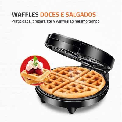 Máquina De Waffle Mondial Pratic Waffle Gw-01 Grill Waffle-127v-preto/inox