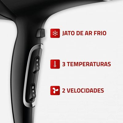 Secador De Cabelos Mondial Preto/cromado Prata - Scn-04 Secador De Cabelos Scn-04 220v/60hz