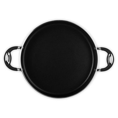 Frigideira Tegame Dom Preta 30 Cm 4,8 L Em Alumínio Com Revestimento Antiaderente, Alças Em Silicone