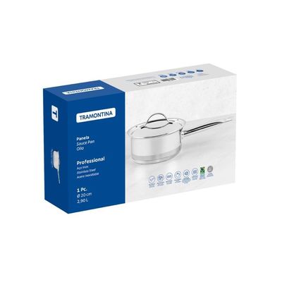 Panela Tramontina Professional Em Inox Tampa Plana Detalhe S