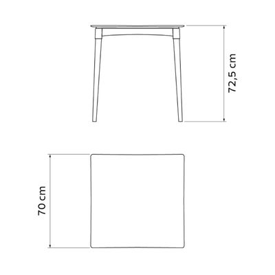 Mesa Tramontina Diana 70x70 cm em Polipropileno Camurça com Pernas de Madeira Eucalipto