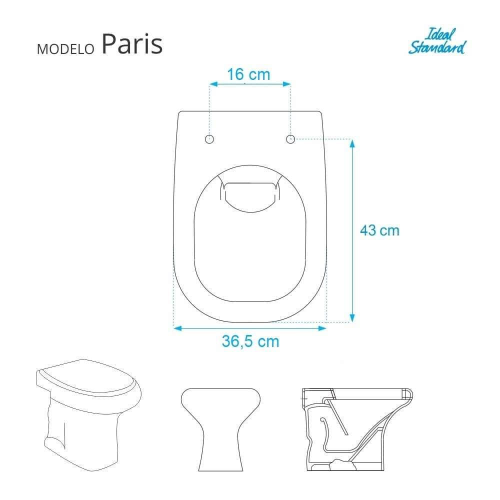 Tampa de Vaso Paris Verde Claro para Louça Ideal Standard