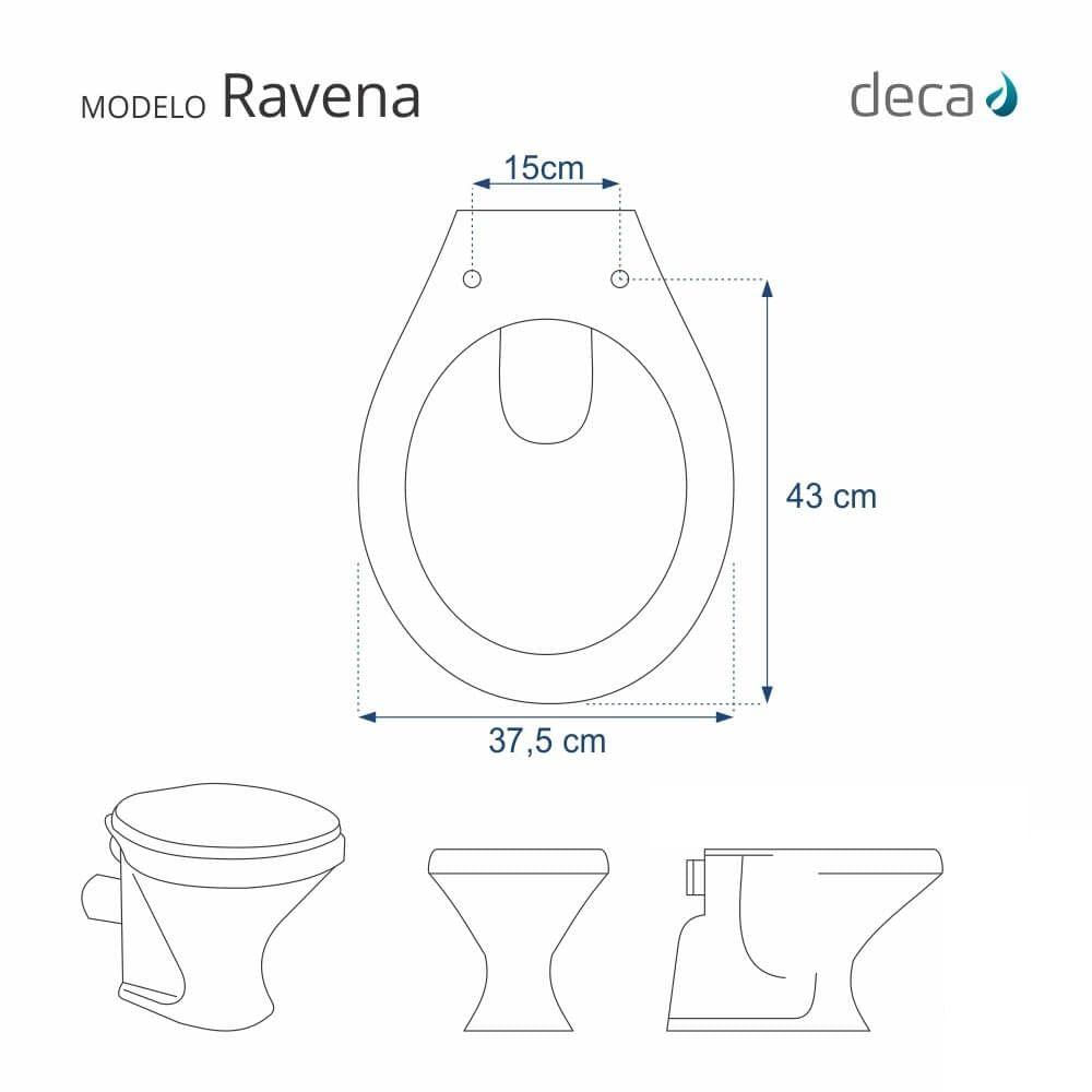 Assento Sanitário Ravena Azul para vaso Deca