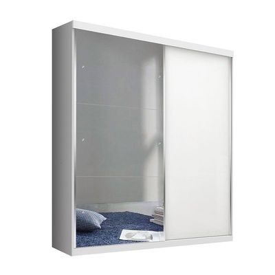 Guarda Roupa Solteiro 2 Portas De Correr 2 Gavetas E 3 Espelhos Salvador Plus Minastex Branco