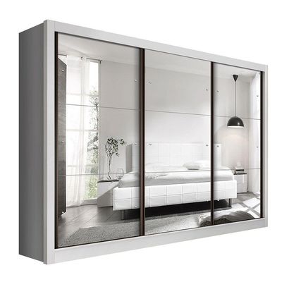 Guarda Roupa Casal Com 9 Espelhos 3 Portas Ravena Minastex Branco