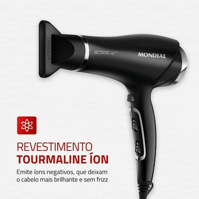 Secador De Cabelos Mondial Preto/cromado Prata - Scn-04 Secador De Cabelos Scn-04 127v/60hz