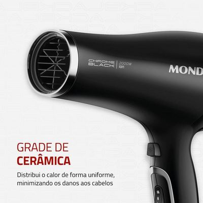 Secador De Cabelos Mondial Preto/cromado Prata - Scn-04 Secador De Cabelos Scn-04 127v/60hz