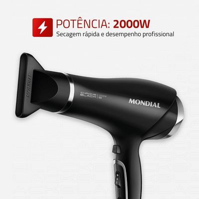 Secador De Cabelos Mondial Preto/cromado Prata - Scn-04 Secador De Cabelos Scn-04 127v/60hz