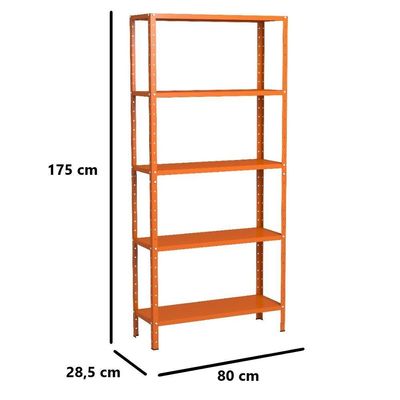 Estante Aço 5 Prateleiras Livros Eaf005 Laranja