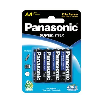Pilha Panasonic Comum AA com 4 Unidades Super UNICA