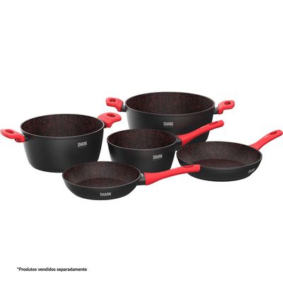 Panelas Ichef Home Sauté Grand e Family Size com Tampa de Vidro 24Cm Vermelha ND / ND