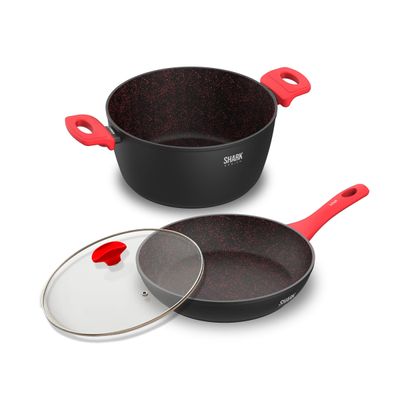 Panelas Ichef Home Sauté Grand e Family Size com Tampa de Vidro 24Cm Vermelha ND / ND