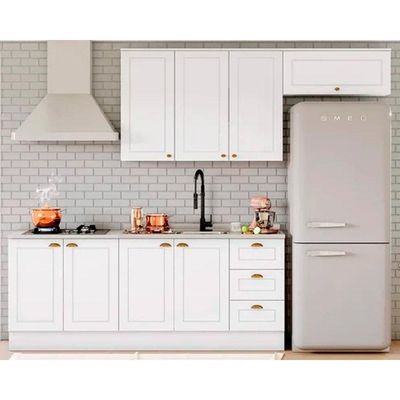 Cozinha Completa Americana (2 Aéreos, 2 Balcões, 1 Complemento) 5 Peças Branco - Henn