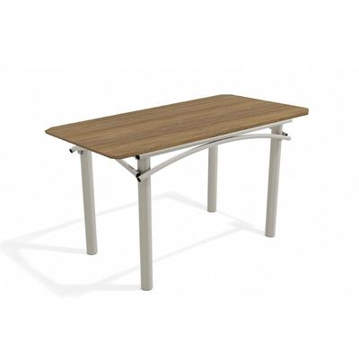 Mesa de Cozinha Elba c/ Tampo 1,60cm Niquel/Nogueira - Kappesberg