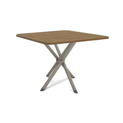 Mesa de Cozinha Volga c/ Tampo 90cm Niquel/Nogueira - Kappesberg