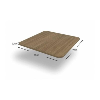 Mesa de Cozinha Sena c/ Tampo 90cm Niquel/Nogueira - Kappesberg