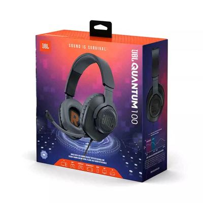 Headphone Gamer JBL Quantum 100 com Microfone Removível Over-ear Gamer Preto UNICA
