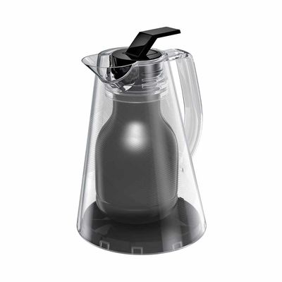 Bule Térmico Euro Milan Crystal com Gatilho Transparente e Preto 0,5L UNICA
