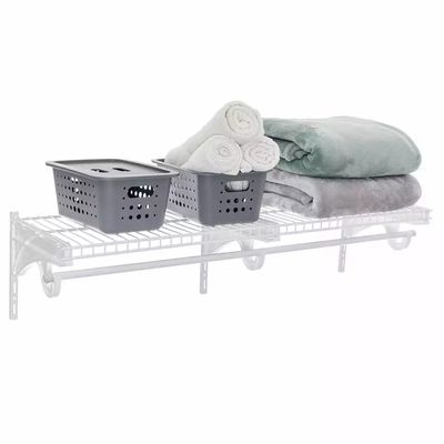 Prateleira Ventilada Metaltru com Cabideiro e Trilho Branca UNICA