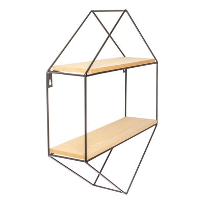 Prateleira Dupla Le Hexagonal 35,5x10x45,5cm Metal/Mdf UNICA