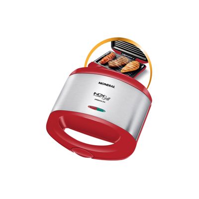 Grill e Sanduicheira Mondial Inox Red S19 Vermelha Inox - 800W 127V UNICA