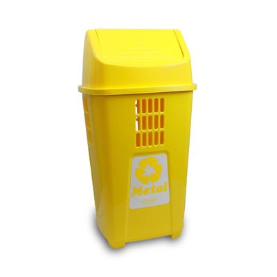 Lixeira para Coleta Seletiva 50l Plasvale Amarelo UNICA