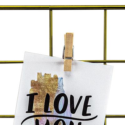 Painel Aramado Le Memory Board com Clipes e Papéis para Fotos Modelo Retangular Gold 60x30cm UNICA