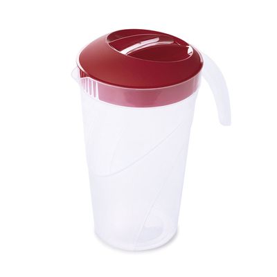 Jarra de Plástico com Tampa Plasutil Vermelho 1,6L UNICA