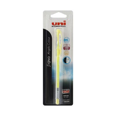 Caneta Gel Uniball Signo Angelic Color Pastel Amarela 0.7mm UNICA
