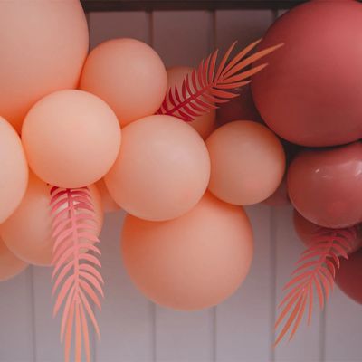 Folhagem Espinha de Peixe Rosa Degradê de Papel com 8 Unidades G UNICA