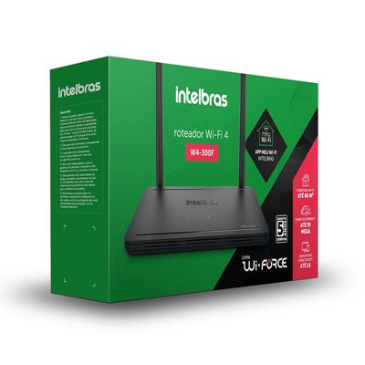 Roteador Wireless Intelbras W4-300f 300mbps 4 Portas Preto UNICA
