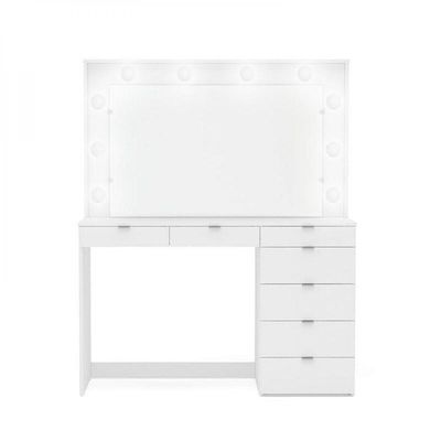 Penteadeira 7 Gavetas Branco com Luz Camarim Ditália