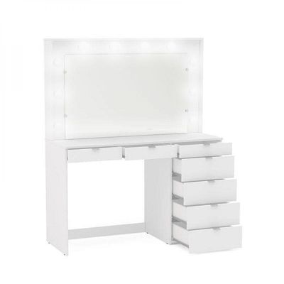 Penteadeira 7 Gavetas Branco com Luz Camarim Ditália