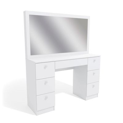 Penteadeira 7 Gavetas Pe-80 Branco Uv Acetinado Ditália
