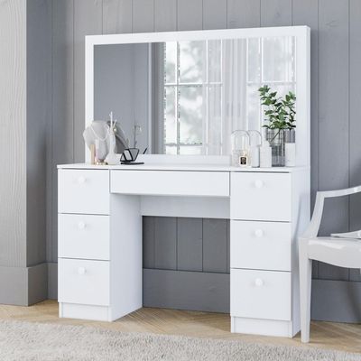 Penteadeira 7 Gavetas Pe-80 Branco Uv Acetinado Ditália