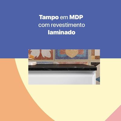 Balcão Gabinete Cozinha Aço Topázio Com Tampo