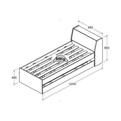 Cama Solteiro Bicama Bb-28 Branco Ditália