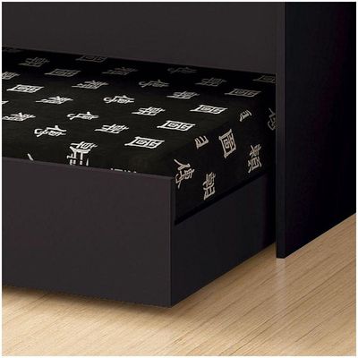 Cama Solteiro Bicama Ditália Bb-28 Preto