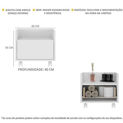 Gabinete Armário Banheiro 40cm Mp5035 Branco