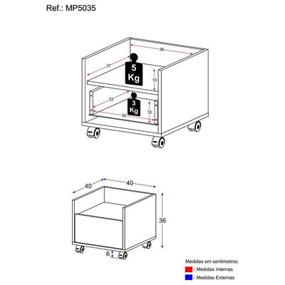 Gabinete Armário Banheiro 40cm Mp5035 Branco