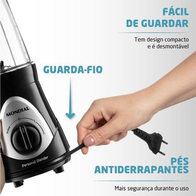 Liquidificador Portátil Mondial Personal Blender Dg-01 Personal Blender-220v-preto/prata 220v