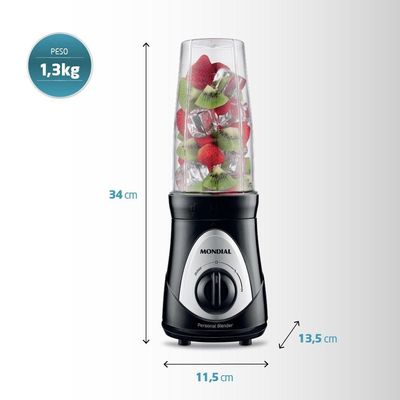 Liquidificador Portátil Mondial Personal Blender Dg-01 Personal Blender-220v-preto/prata 220v