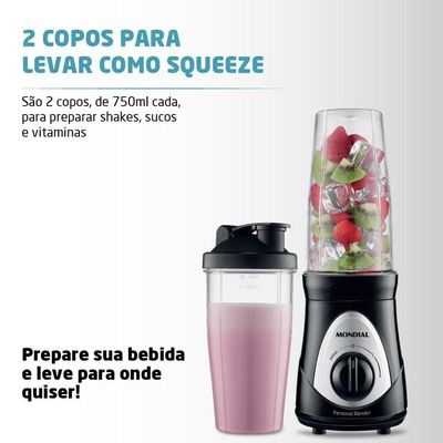 Liquidificador Portátil Mondial Personal Blender Dg-01 Personal Blender-220v-preto/prata 220v
