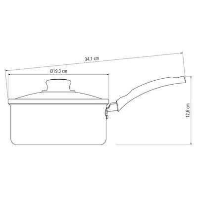Kit Com 2 Panelas Antiaderente Tampa De Vidro 16 Cm E 18 Cm Tramontina Turim Grafite